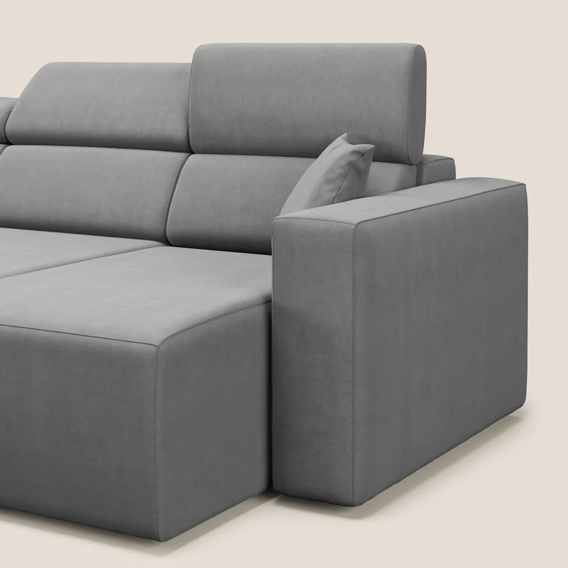 Orwell canapé avec 3 assises extractibles en microfibre détachable T11 gris