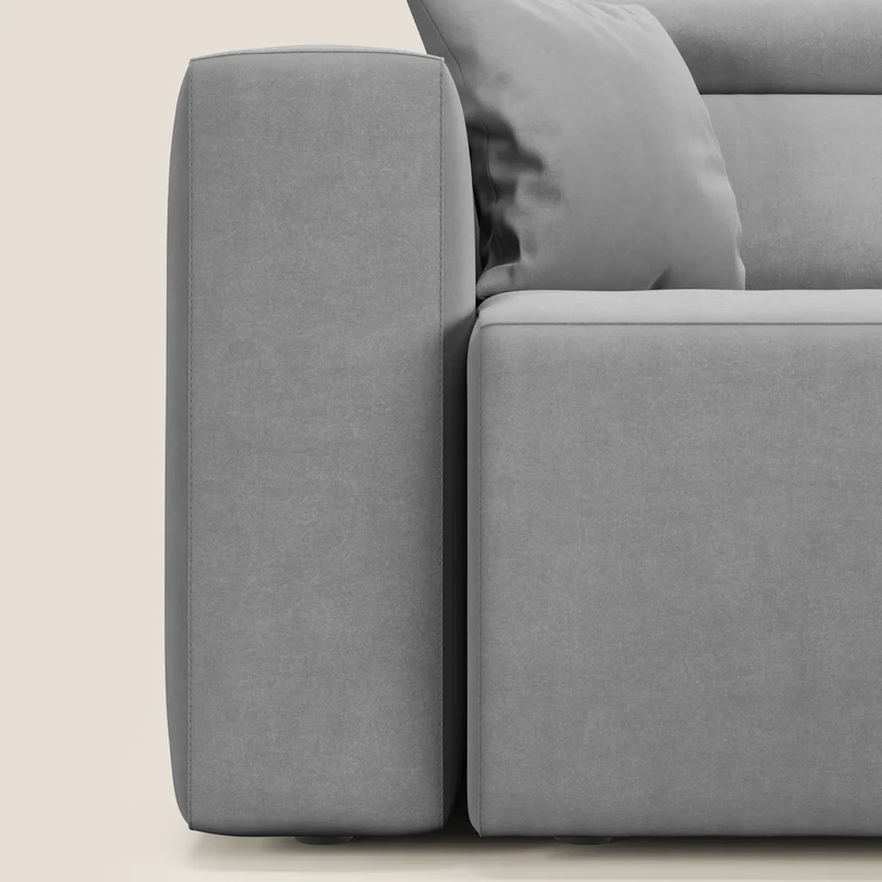 Orwell canapé avec 3 assises extractibles en microfibre détachable T11 gris