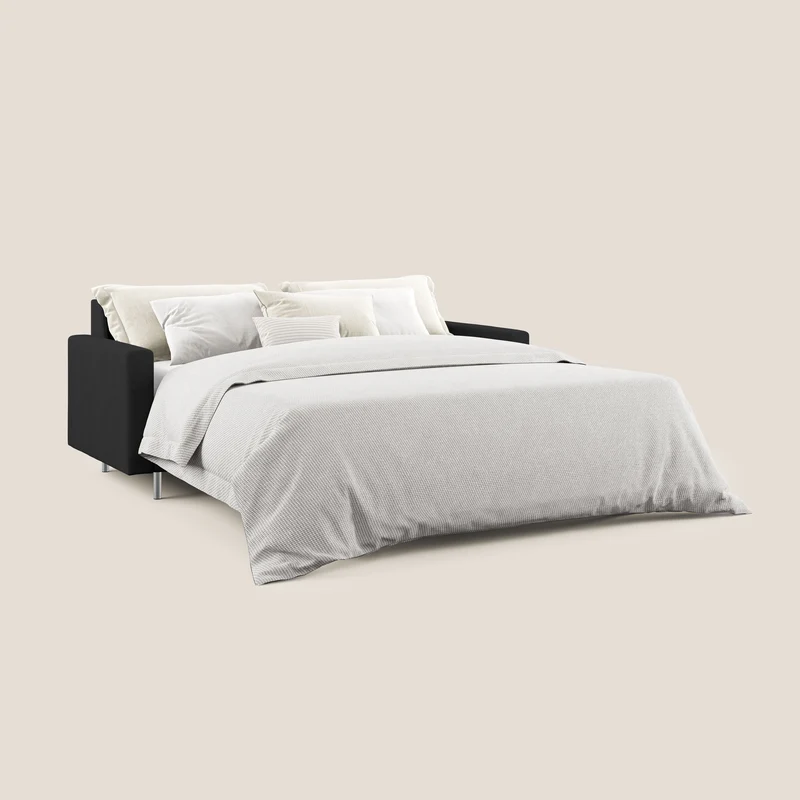 Megan canapé convertible en microfibre détachable T11 noir