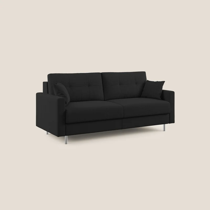 Megan canapé convertible en microfibre détachable T11 noir