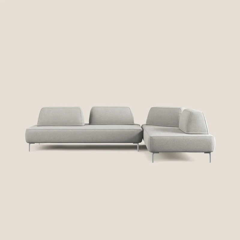 Newton canapé d'angle modulable avec dossiers amovibles en T07 gris