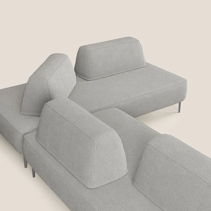 Newton canapé d'angle modulable avec dossiers amovibles en T07 gris