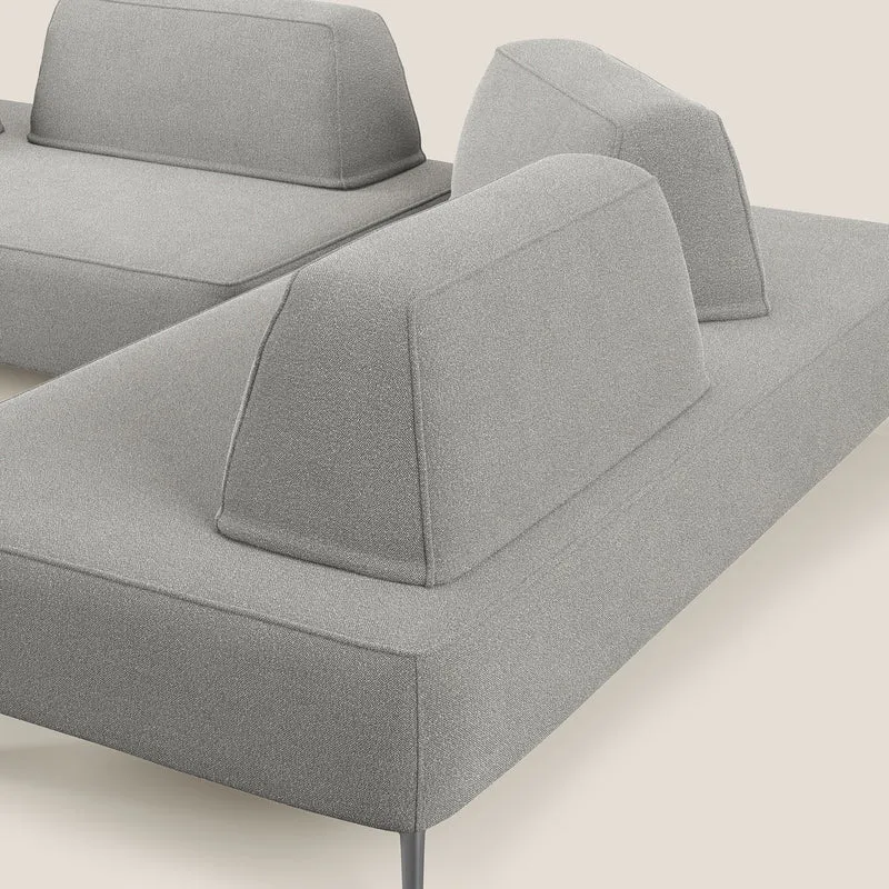 Newton canapé d'angle modulable avec dossiers amovibles en T07 gris