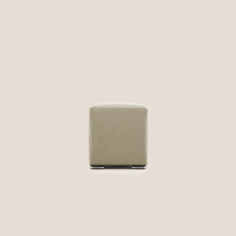Cube pouf en tissu doux détachable T05 camel