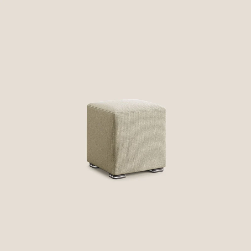 Cube pouf en tissu doux détachable T05 camel
