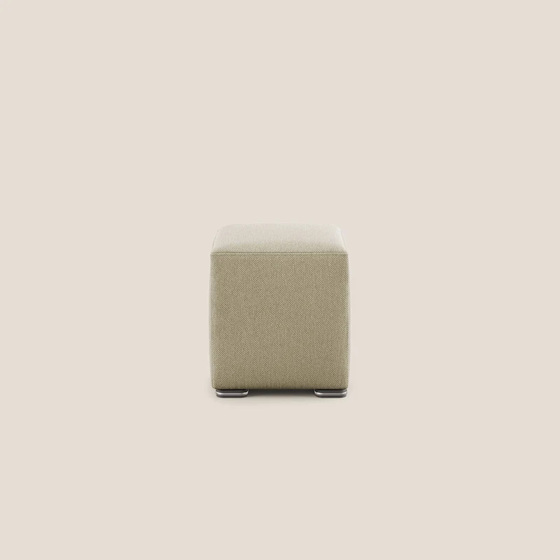 Cube pouf en tissu doux détachable T05 camel