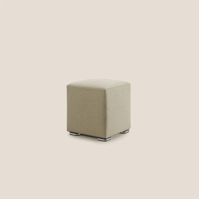 Cube pouf en tissu doux détachable T05 camel