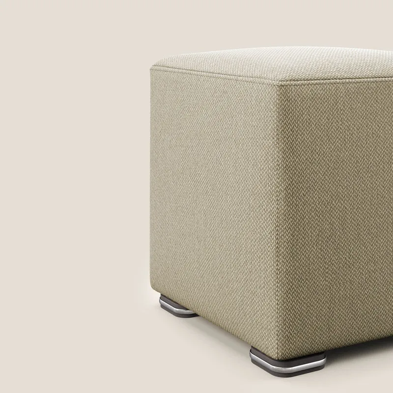 Cube pouf en tissu doux détachable T05 camel