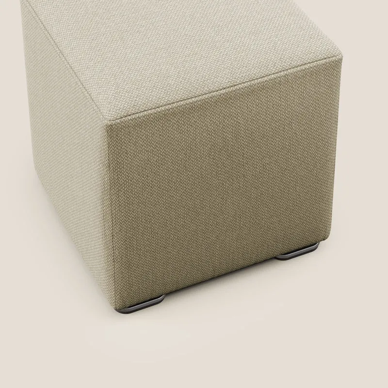 Cube pouf en tissu doux détachable T05 camel