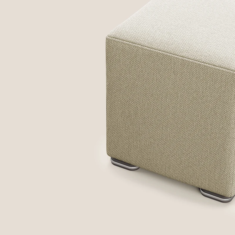 Cube pouf en tissu doux détachable T05 camel