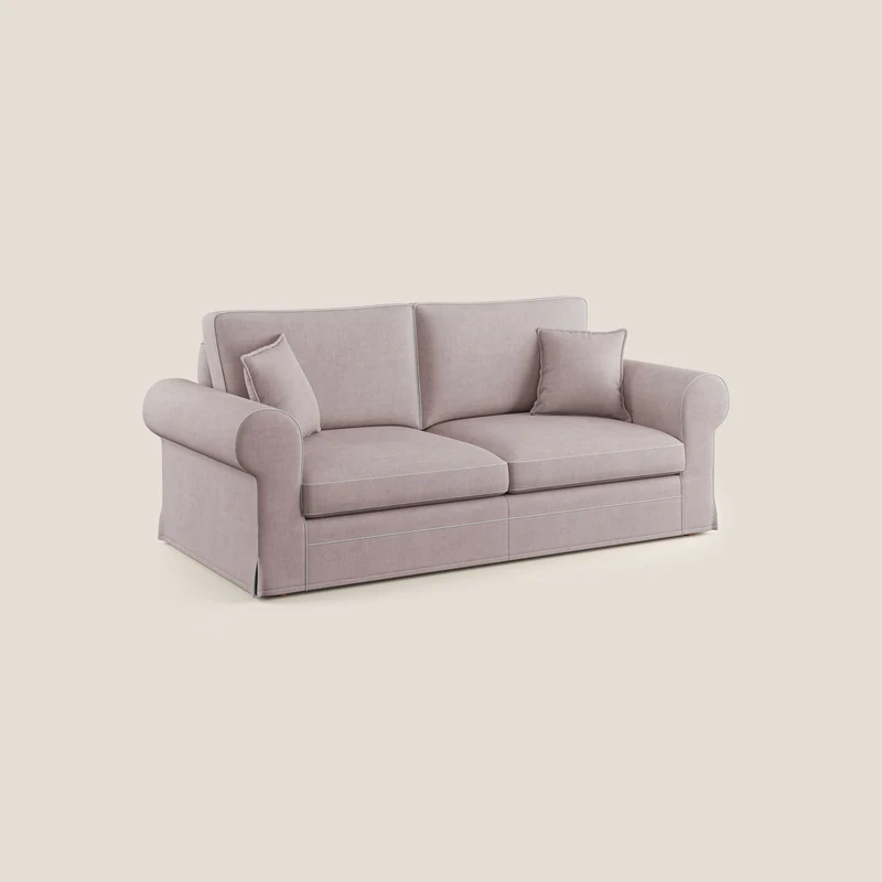 Lady canapé classique en plume d'oie bicolore en tissu imperméable T02 blanc