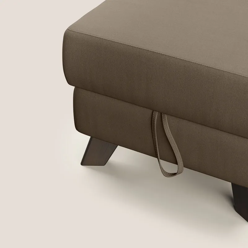 Moon Pouf coffre aux pieds hauts en microfibre imperméable T11 marron