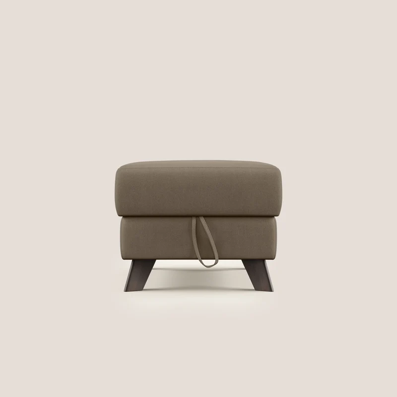 Moon Pouf coffre aux pieds hauts en microfibre imperméable T11 marron
