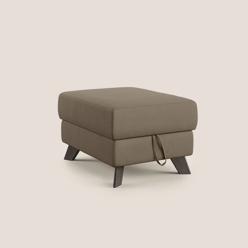 Moon Pouf coffre aux pieds hauts en microfibre imperméable T11 marron