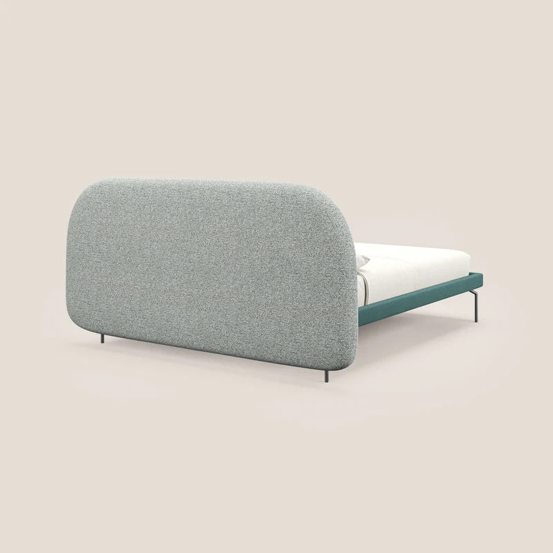 Soleil lit rembourré design avec pieds hauts en métal en bouclette détachable T12 vert
