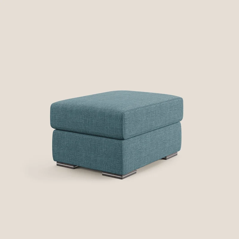 Sun pouf coffre en tissu imperméable doux entrelacé T06 bleu ciel