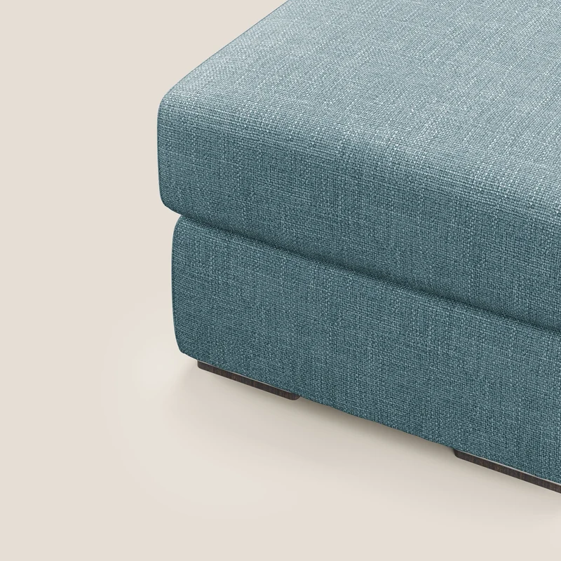 Sun pouf coffre en tissu imperméable doux entrelacé T06 bleu ciel