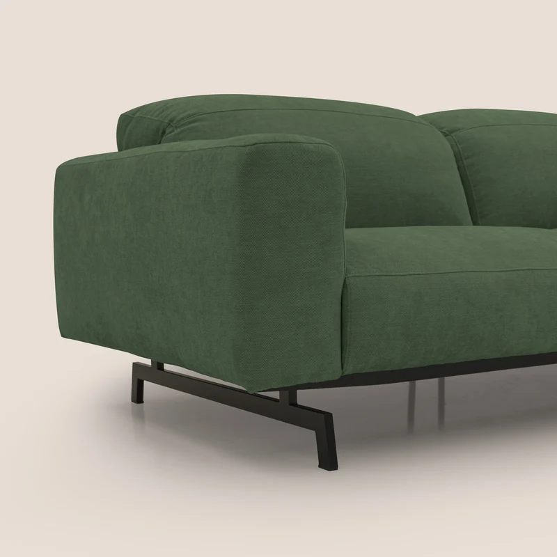 Sakura Canapé d'angle RÉVERSIBLE et modulable en tissu doux et imperméable T14 vert