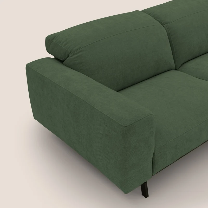 Sakura Canapé d'angle RÉVERSIBLE et modulable en tissu doux et imperméable T14 vert