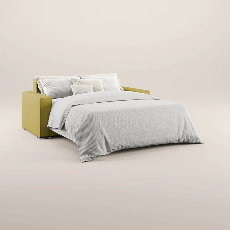Dream canapé-lit convertible avec coussins doux en tissu détachable T05 jaune