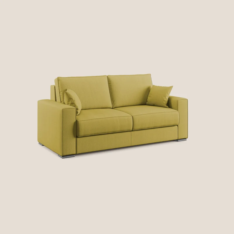 Dream canapé-lit convertible avec coussins doux en tissu détachable T05 jaune