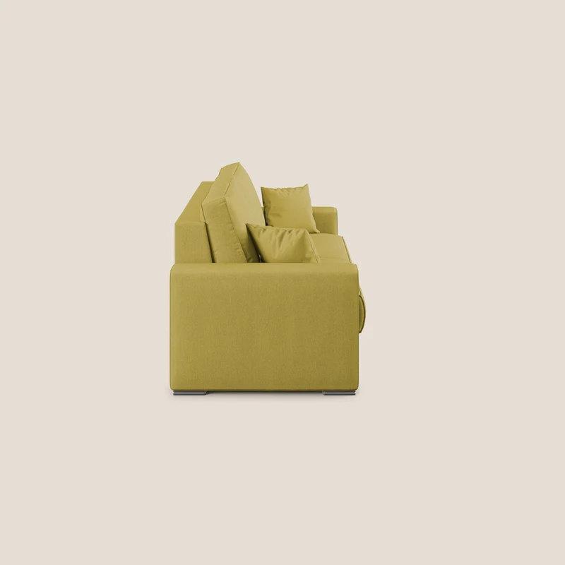 Dream canapé-lit convertible avec coussins doux en tissu détachable T05 jaune