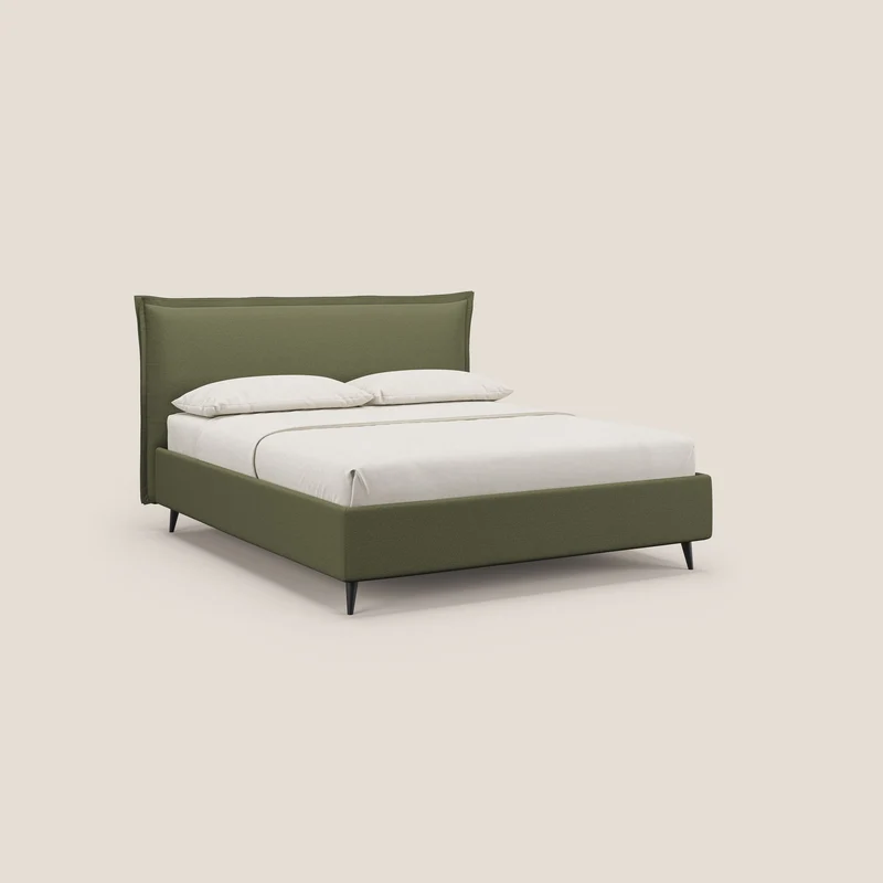 Hans lit rembourré avec coffre au style minimaliste en tissu imperméable T19 vert