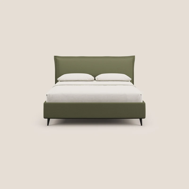Hans lit rembourré avec coffre au style minimaliste en tissu imperméable T19 vert