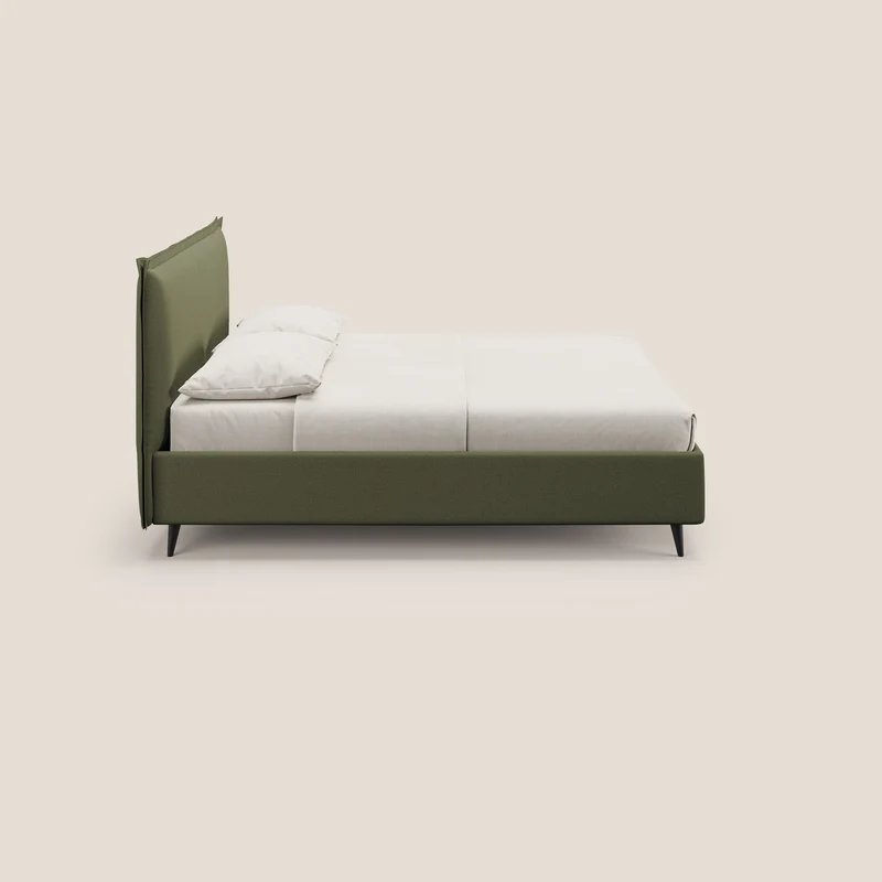Hans lit rembourré avec coffre au style minimaliste en tissu imperméable T19 vert