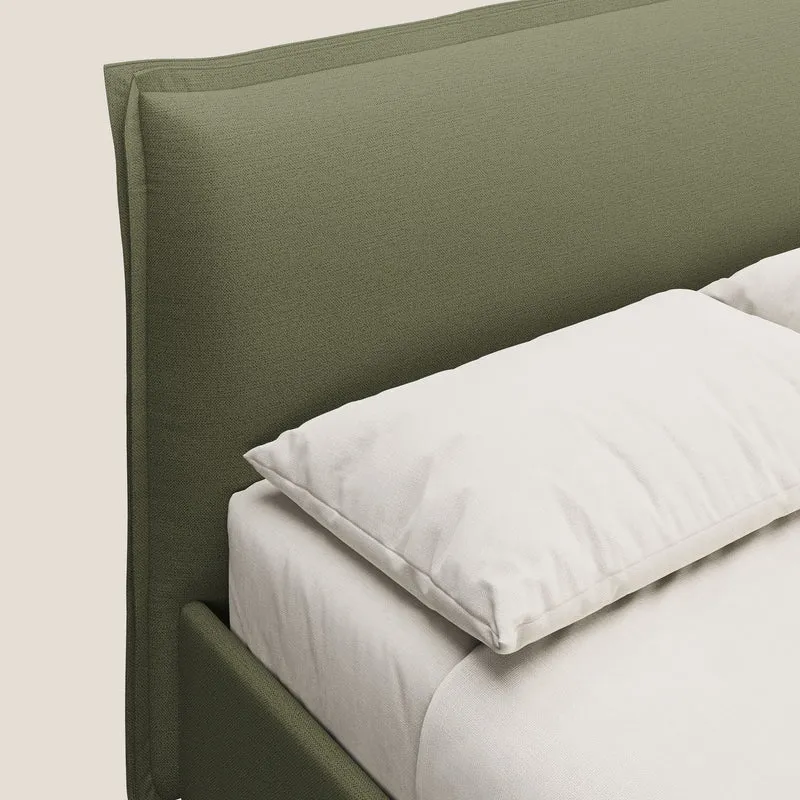 Hans lit rembourré avec coffre au style minimaliste en tissu imperméable T19 vert