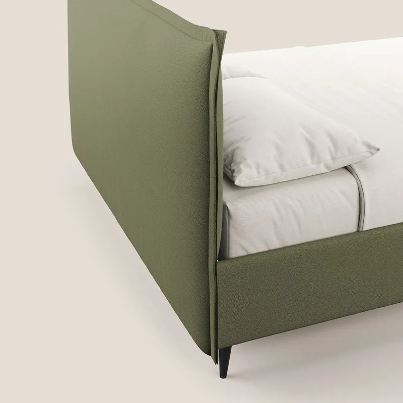 Hans lit rembourré avec coffre au style minimaliste en tissu imperméable T19 vert