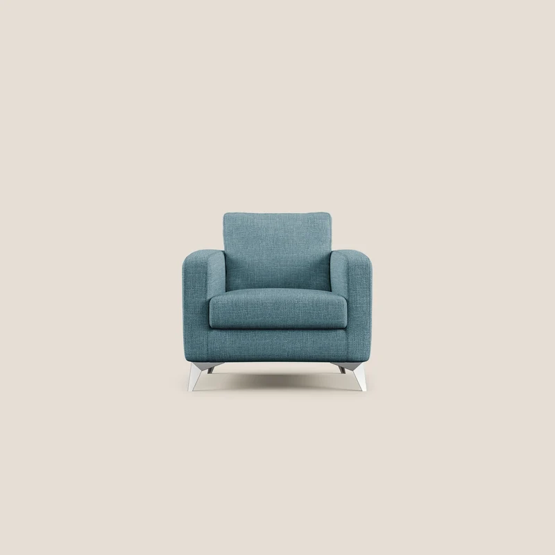 Orione fauteuil en tissu doux imperméable entrelacé T06 bleu ciel