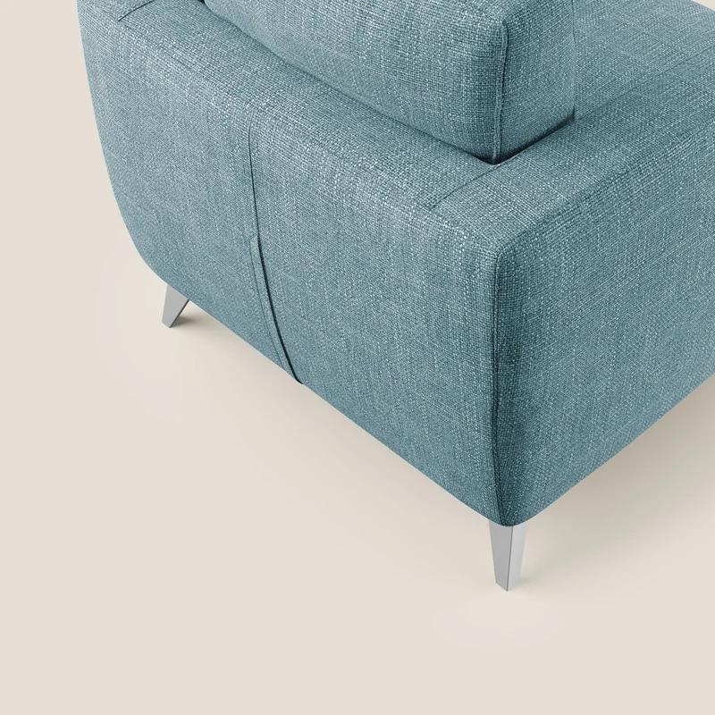 Orione fauteuil en tissu doux imperméable entrelacé T06 bleu ciel