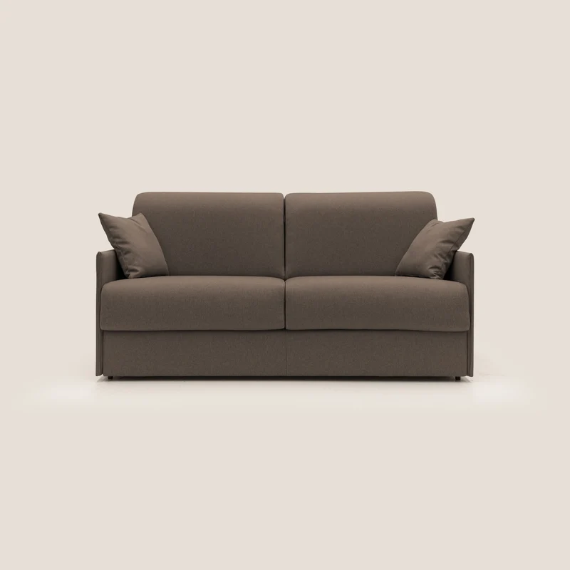 Evans Canapé convertible en tissu imperméable T13 marron