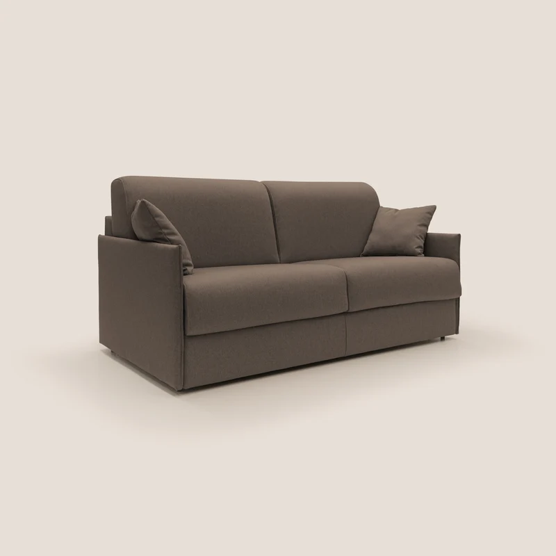 Evans Canapé convertible en tissu imperméable T13 marron