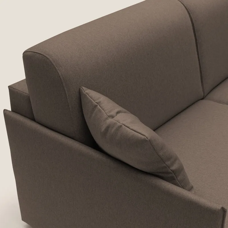 Evans Canapé convertible en tissu imperméable T13 marron