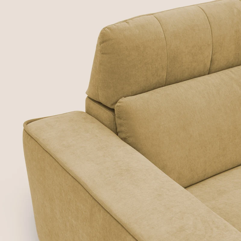 Clark Canapé d'angle avec option relax électrique en tissu imperméable et détachable T17 jaune