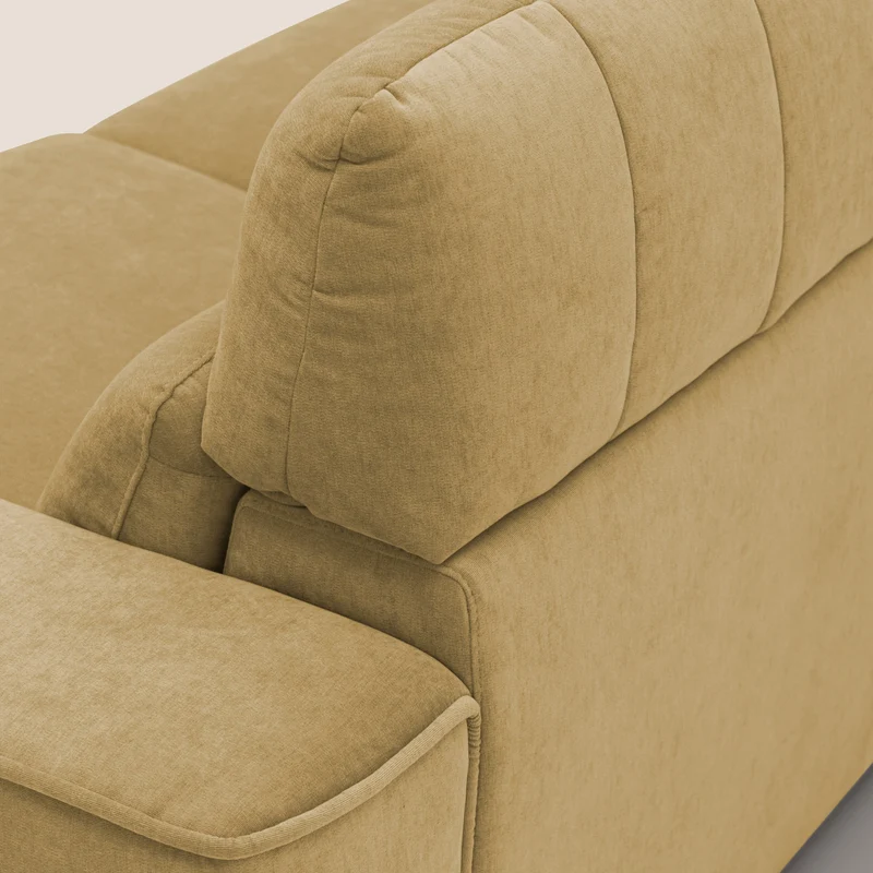 Clark Canapé d'angle avec option relax électrique en tissu imperméable et détachable T17 jaune