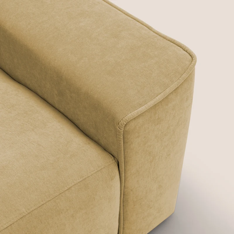 Clark Canapé d'angle avec option relax électrique en tissu imperméable et détachable T17 jaune