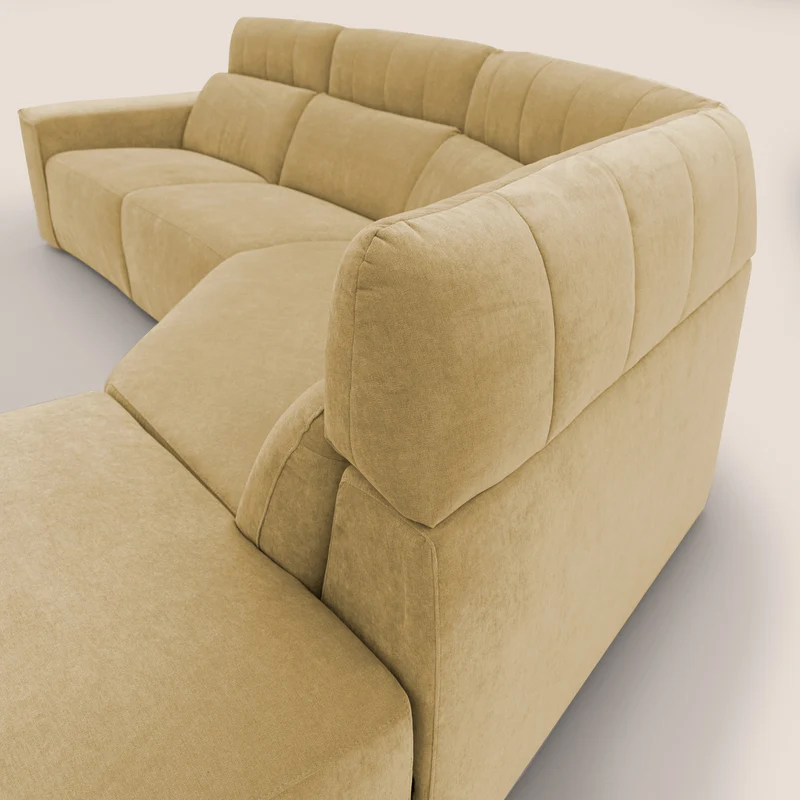 Clark Canapé d'angle avec option relax électrique en tissu imperméable et détachable T17 jaune