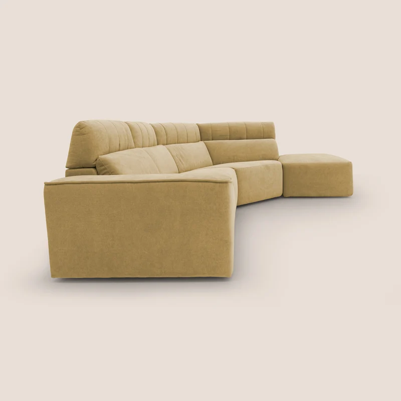 Clark Canapé d'angle avec option relax électrique en tissu imperméable et détachable T17 jaune