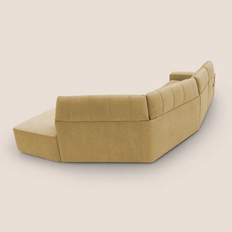 Clark Canapé d'angle avec option relax électrique en tissu imperméable et détachable T17 jaune