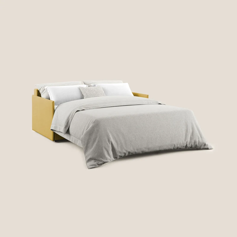 Evans canapé convertible en tissu doux imperméable T02 jaune