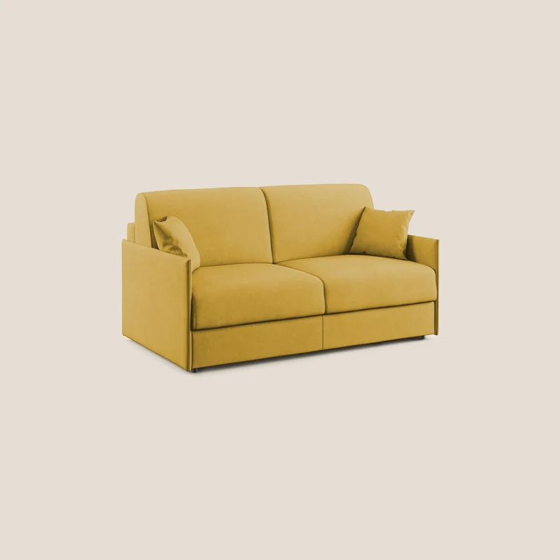 Evans canapé convertible en tissu doux imperméable T02 jaune