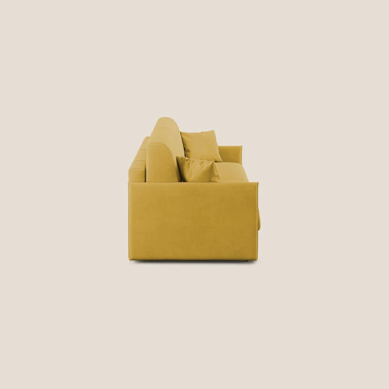Evans canapé convertible en tissu doux imperméable T02 jaune