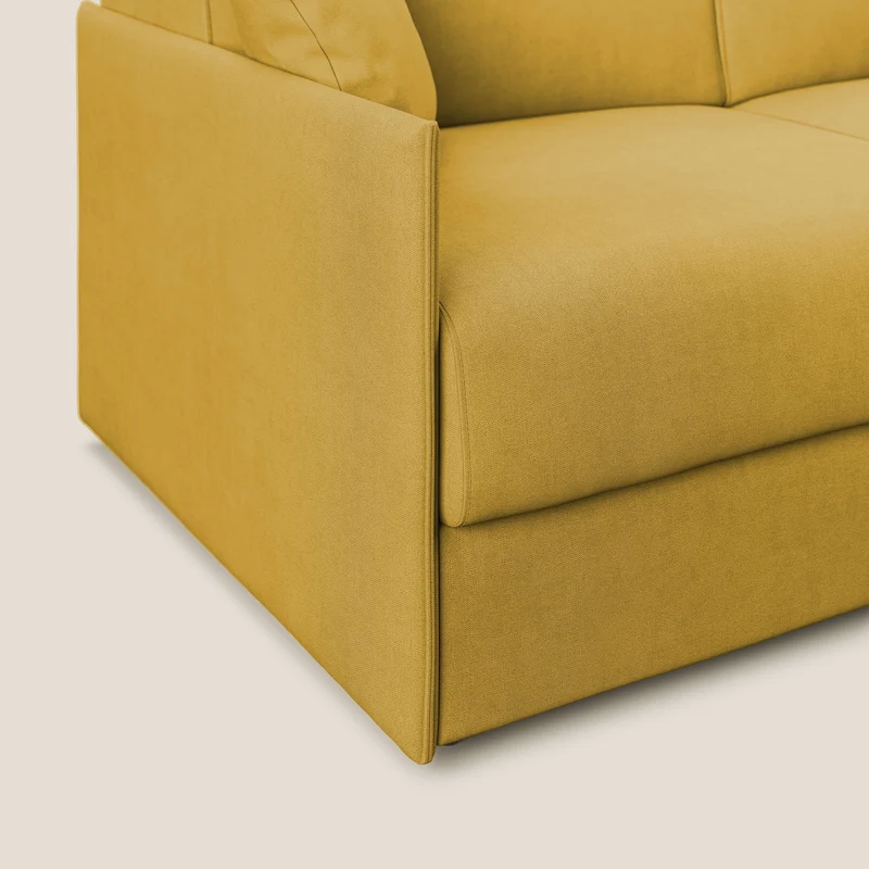 Evans canapé convertible en tissu doux imperméable T02 jaune