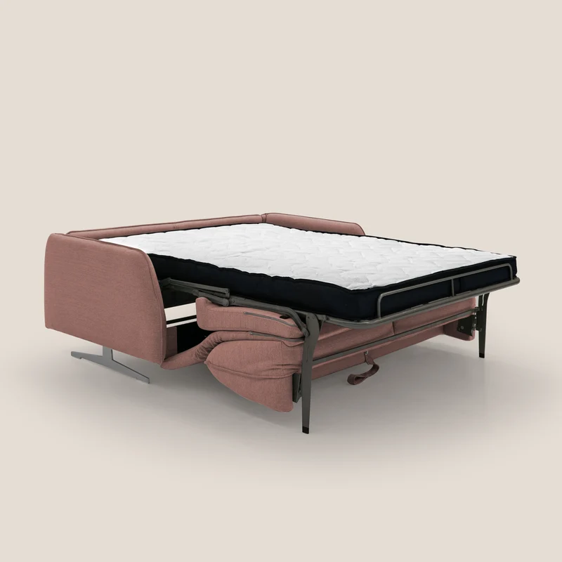 Texas Canapé convertible matrimonial moderne en tissu imperméable T19 saumon