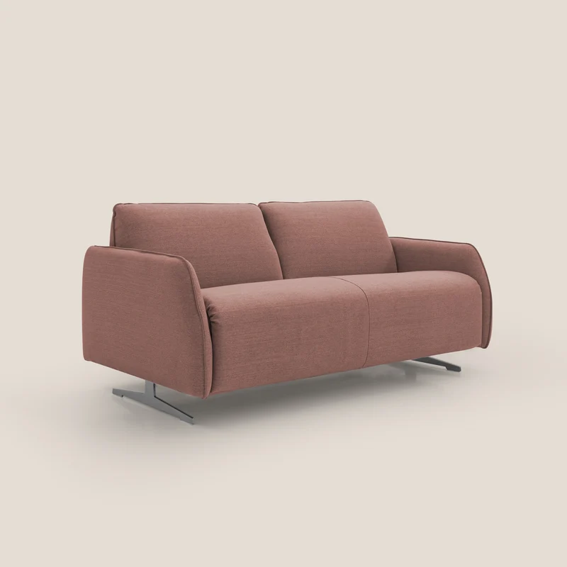Texas Canapé convertible matrimonial moderne en tissu imperméable T19 saumon