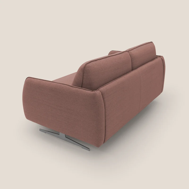 Texas Canapé convertible matrimonial moderne en tissu imperméable T19 saumon