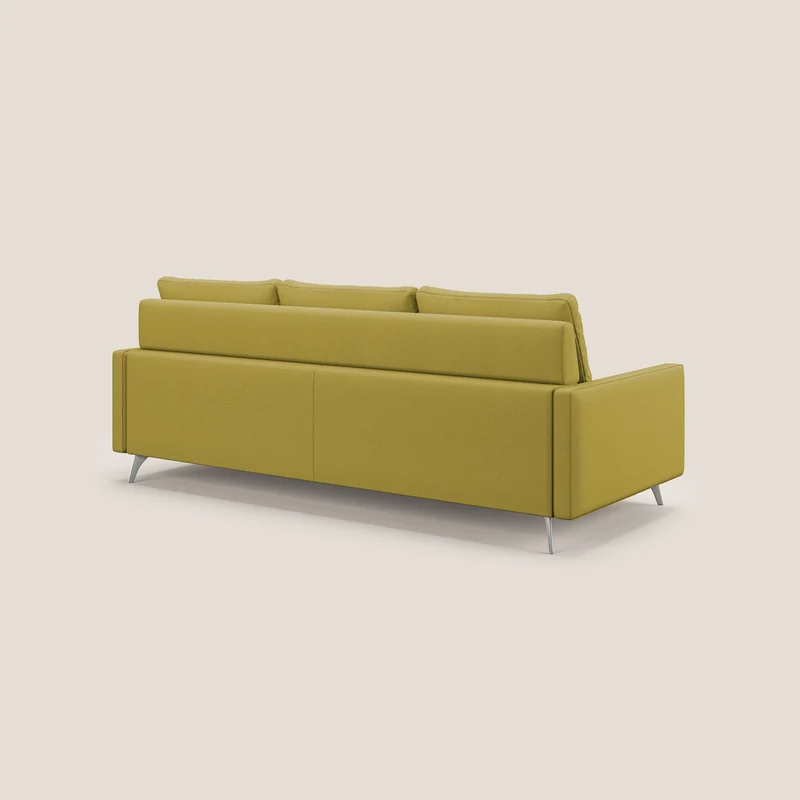 Klimt canapé d'angle avec assises coulissantes en tissu dous détachable T05 jaune